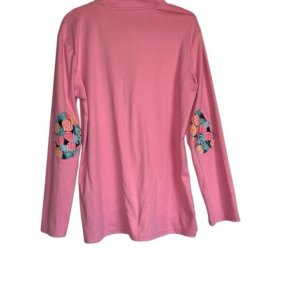 Simply Southern Sz M 1/4 Button Pullover Preppy Beach Tropical Comfy - Picture 10 of 11